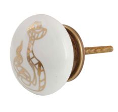 Golden Snake Pattern Ceramic Cabinet Knobs
